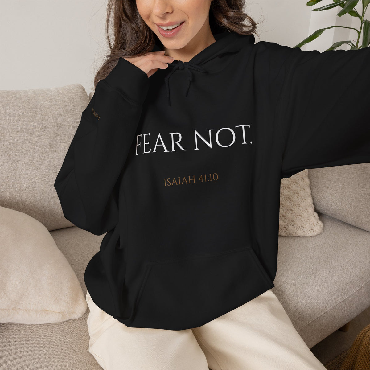 FEAR NOT. | Isaiah 41:10 Embroidered Christian Hoodie