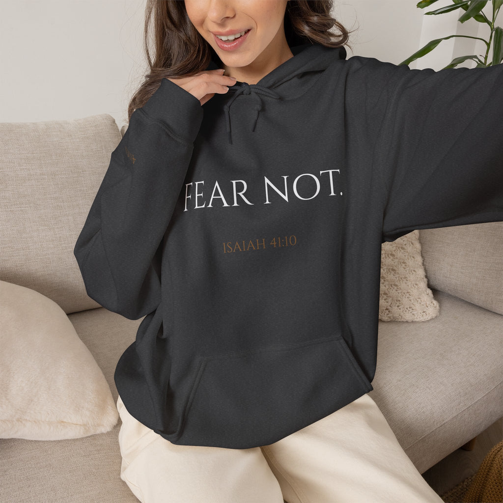 FEAR NOT. | Isaiah 41:10 Embroidered Christian Hoodie