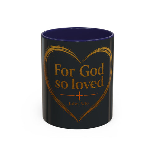 For God So Loved | Two-Tone Christian Coffee Mug