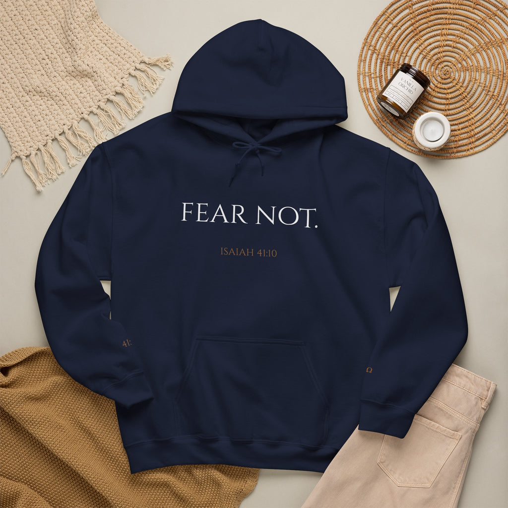 FEAR NOT. | Isaiah 41:10 Embroidered Christian Hoodie